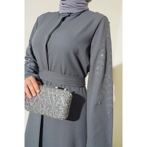 Abaya with <b>Stone</b> Embellished Sleeves - Product Image 1