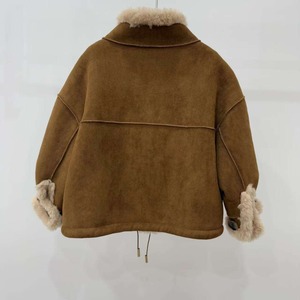 Femme Vintage Chaud Imperméable Peau De Mouton Brute Réversible Veste Écologique Couleur Unie Hiver Parka Col De Fourrure Respirant - Product Image 2