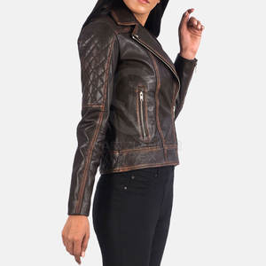 Venta caliente Chaqueta de cuero para mujer Ropa de moda Chaqueta de cuero para mujer a prueba de viento - Product Image 4