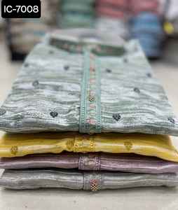 Style indien pakistanais broderie lourde séquence travail Kurta ensemble prêt à l'emploi mariage Festival porter traditionnel indien pakistanais - Product Image 6