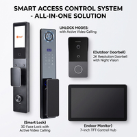 Système de sécurité domestique intelligent Hiwink Tuya, interphone vidéo, sonnette WiFi, reconnaissance faciale 3D, ensemble de serrures de porte intelligentes, compatible Alexa Google