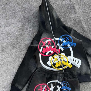 Short de survêtement d'été en deux pièces personnalisé short à capuche imprimé décontracté et respirant pour hommes design zippé intégral - Product Image 5