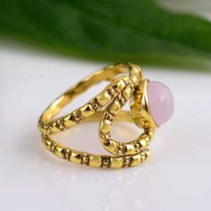 Latest Design Boho Gemstone <b>Ring</b> Vintage Brass <b>Rings</b> for Women 18k Gold Plated Swirl <b>Statement</b> Band <b>Ring</b> for Wholesale/OEM/ODM - Product Image 4