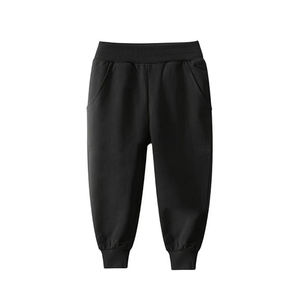 Pantalon de jogging confortable et décontracté pour enfants, couleur noire, taille élastique, écologique, respirant, tendance, en molleton - Product Image 1