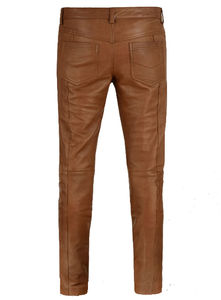 Pantalon élastique mince en cuir vert bleu marron pour homme Taille haute Respirant Durable Imperméable Grande taille Hiver Style décontracté pour - Product Image 3