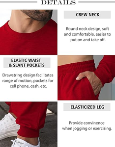 Ensemble de survêtement pour homme, respirant, brodé, en tricot, jogging, veste zippée, survêtement, tenue de sport 2 pièces - Product Image 6
