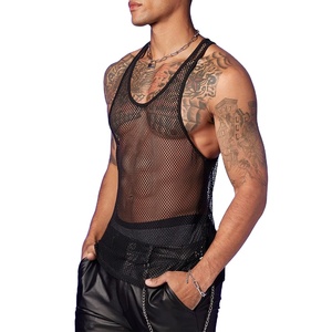 <b>Men</b>’s Plus Size <b>Stringer</b> Tank Top Scoop Neck Gym <b>Vest</b> Summer Breathable Fitness Sleeveless Shirt Lightweight Workout Tank - Product Image 1