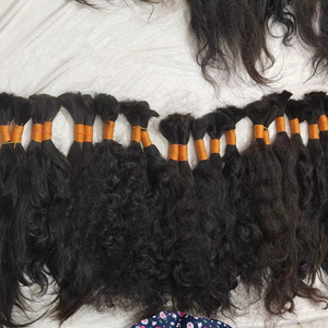 Extensión de cabello humano virgen sin procesar a granel de cabello indio crudo de alta calidad al por mayor cabello humano a granel de onda profunda para trenzar - Product Image 1