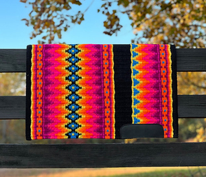 Western Show Horse Saddle Blanket Diseño de Nueva Zelanda Manta de sillín de lana hecha a mano Top Wool Saddle Pad Size - Product Image 2