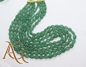 Cuentas sueltas lisas ovaladas de fresa verde natural color esmeralda China para la fabricación de joyas cristal cuarzo - Product Image 2