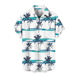 T-shirt à manches courtes Summer Beach Art Print Quick Drying Soft 100% Cotton T Shirt for Men - Product Image 1