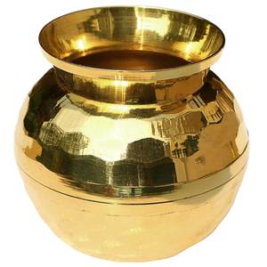 Lota de Latón Puro con Pintura Multicolor y Acabado Pulido para Uso en la Cocina, Lutiya Árabe Antigua de Alta Calidad - Product Image 4