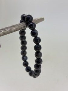 Joyería fina especial 2025, Plata de Ley 925 sólida con pulsera ajustable de piedras preciosas con cuentas de espinela negra de 8 MM para mujeres y hombres - Product Image 2