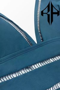 Traje de baño transpirable de alta calidad para mujer, ropa de playa de verano de Color sólido, traje de baño con logotipo frontal, precios baratos - Product Image 6