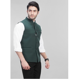 Gilet pour homme sur mesure de qualité supérieure, couleur vert foncé, pour mariages, cérémonies, marques de mode disponibles au prix d'usine - Product Image 1