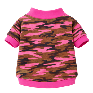 Pink Camo Dog Sweatshirt Soft Fleece Pullover for Small Dogs Trendy Cozy Pet Clothing with Stretch Fit Design - Product Image 5