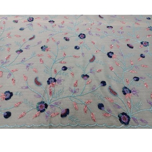 ผ้าฝ้ายแฟชั่นพร้อมรายละเอียดประดับด้วยลูกปัดและเลื่อมหรูหราสำหรับชุดราตรี - Product Image 4