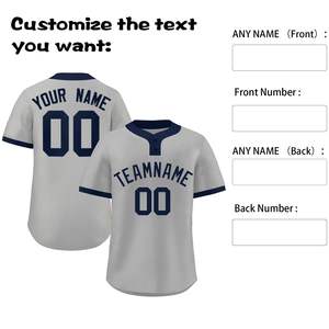2025 nuevo estilo camiseta de béisbol de dos botones para hombres uniformes personalizados al por mayor de talla grande transpirable para adultos - Product Image 3