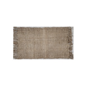Vintage 100% Natural Jute Reversible Rectangle Area Rug Hand Woven Jacquard <b>Striped</b> 3400 GSM Includes Door Mats Beach Bathroom - Product Image 1