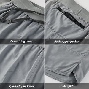 Pantalones cortos de gimnasio personalizados de alta calidad para hombre, pantalones cortos de entrenamiento de tenis deportivos de secado rápido Cargo de nailon de una sola capa para hombre - Product Image 6