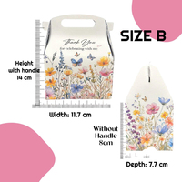 Boîtes à dragées sur le thème de la boulangerie en aquarelle |   Boîtes à friandises en papier mat 250 g/m² pour les fêtes de mariage, les anniversaires et les célébrations