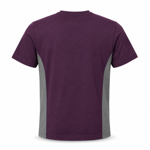 Camiseta de Algodón con Cuello Redondo y Paneles Laterales Grises al por Mayor, Ropa Casual Personalizada de Manga Corta para Hombre - Product Image 2