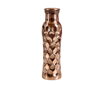 Deluxe Quality Copper Water <b>Bottle</b> Handcrafted Dark Embossed Design Eco-Friendly Screw Cap Gift Box Daily Use Party Customized - Product Image 2