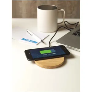 Stazione di Ricarica Wireless in Bambù Ecologica, Gadget USB Promozionale - Product Image 2