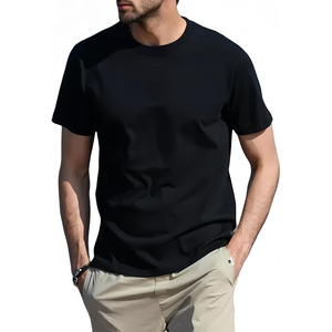 Low MOQ Classic <b>Men's</b> Premium Spandex Cotton Smart Casual T-Shirt Soft Touch Breathable Quick Dry Anti-Pilling Solid <b>Turtleneck</b> - Product Image 2