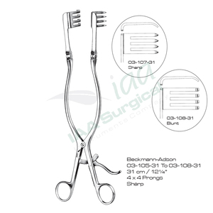 Retractores Beckmann-Adson al por mayor, retractores Beckman-Eaton de acero inoxidable, retractor Beckman Adson - Product Image 4