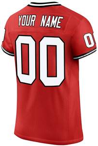 Maillot de football personnalisé cousu sur mesure, uniforme d'équipe à col en V pour adulte, vêtements de football américain, manches courtes, respirant - Product Image 2