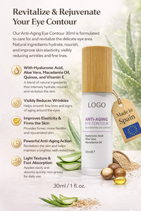 Crema Contorno de Ojos Antienvejecimiento de Marca Privada 30ml |   Fabricante OEM de Productos Naturales para el Cuidado de la Piel |   Fabricante de Cosméticos de la UE – Hecho en España - Product Image 3