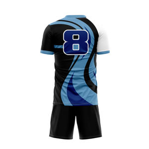 Uniforme personalizado de fútbol conjunto 100% tela de poliéster sublimado uniforme niños fútbol traje pantalones cortos Equipo Superior lleva servicio OEM - Product Image 4