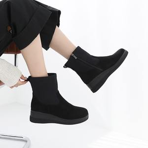 [JSHOE] Women Suede Platform Ankle <b>Boots</b> 5cm <b>Wedge</b> <b>Heel</b> Casual Walking Shoes - Product Image 4