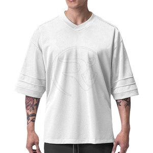 เสื้อเชิ๊ตตาข่ายคอวีไซส์ใหญ่พิเศษสำหรับผู้ชายเสื้อผ้าลำลองคอวีทรงโอเวอร์ไซส์ - Product Image 2