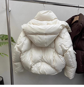 Chaqueta acolchada de burbujas cálida de Invierno para mujer, abrigos transpirables con cierre de cremallera ligera brillante, estilo corto estampado para mujer - Product Image 3