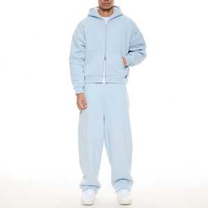 Conjunto Deportivo Personalizado de 450 Gsm de Poliéster/Algodón, Sudadera con Capucha de Corte Regular Informal, Conjunto Deportivo de Otoño de Alta Calidad para Hombre, Traje Deportivo de 2 Piezas - Product Image 3