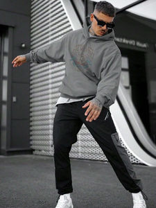 เสื้อสวมหัวมีฮู้ดสำหรับผู้ชายเสื้อสวมหัวมีฮู้ดผ้าฟลีซ/ ผ้าโพลีเอสเตอร์ผ้าคอตตอนระบายอากาศได้ดีปัก6XL สำหรับฤดูหนาว XS - Product Image 4