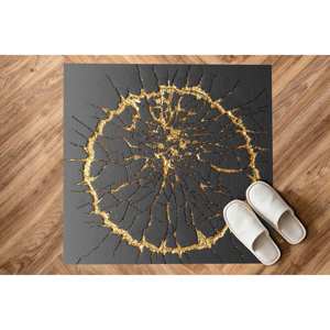 Alfombras Negras y Doradas, Alfombra para Bodas, Alfombra Kintsugi 3D, Alfombras de Lujo, Alfombra de Chenilla - Product Image 5