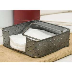 Porte-mouchoirs décoratif en métal galvanisé avec des détails de ferme uniques et parfait pour ceux qui aiment la décoration d'inspiration industrielle - Product Image 4