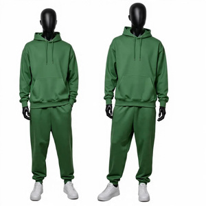 Ensembles de survêtements de sport unisexes en molleton 100 % coton, écologiques, grandes tailles, avec logo personnalisé, imprimés, 2 pièces, vente en gros - Product Image 2
