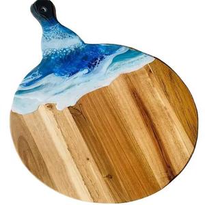 Bloc à découper en bambou super solide fabriqué à la main planche de bois de cuisine rustique grande surface coupe légumes viande nourriture Style écologique - Product Image 2