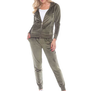 Chándal de terciopelo personalizado para mujer, ropa de calle transpirable con patrón sólido, talla grande, la mejor calidad, MOQ bajo para invierno - Product Image 1