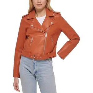 Streetwear mantel trench kulit Pu wanita, jaket trench desain terbaru musim gugur dan dingin 2024
