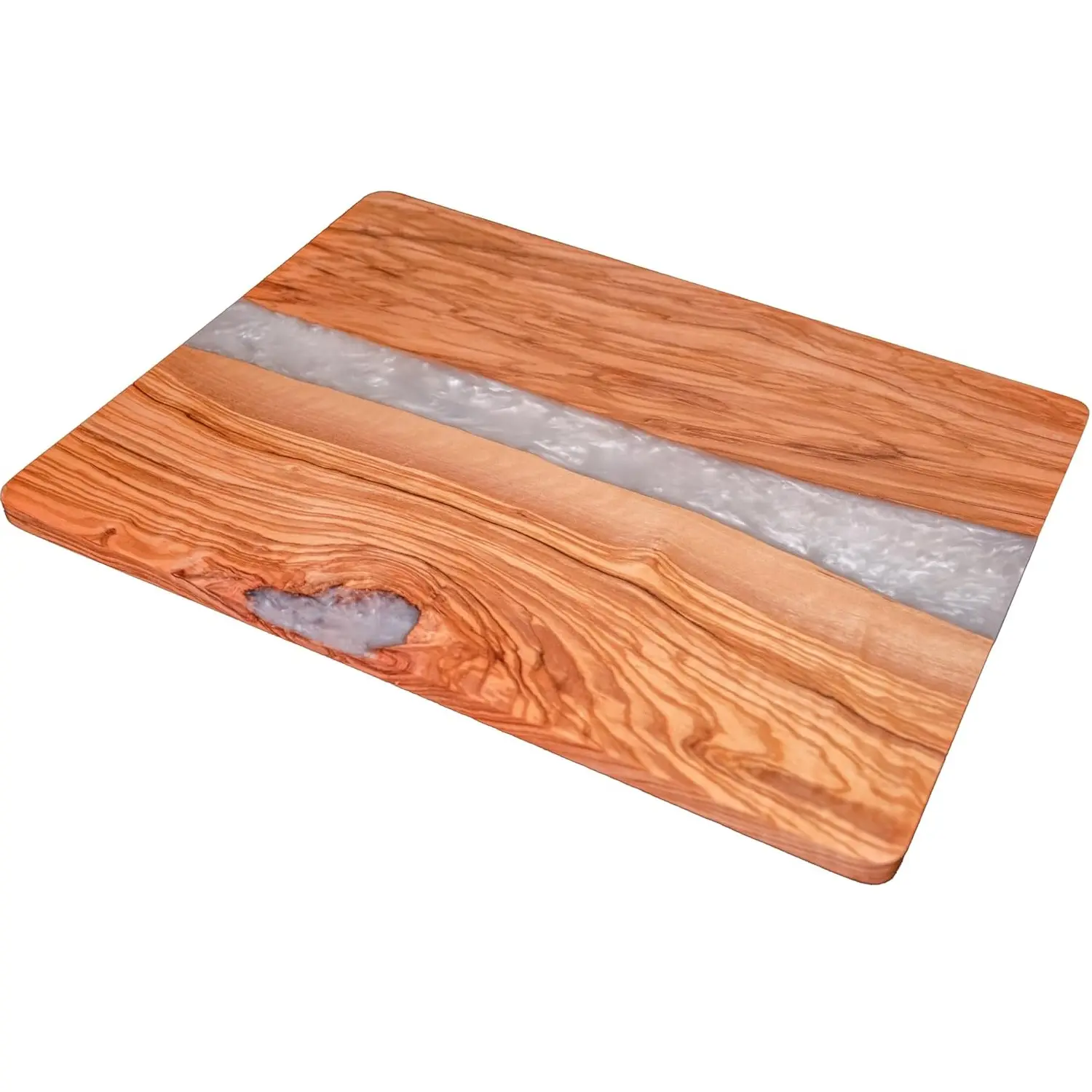 家庭やホテルのための中型木製長方形まな板樹脂アート野菜まな板の高水準充填銀樹脂