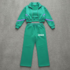 Ensemble de survêtement pour femme, vert sarcelle, manches longues, demi-zip, style sportif, couleur unie, pantalon à cordon de serrage, respirant, coupe régulière, pour l'automne - Product Image 4