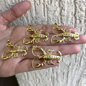 Bijoux hip-hop en laiton massif plaqué or 18 carats, pendentif scorpion pour la fabrication de colliers, bijoux imperméables, accessoires de mode - Product Image 5