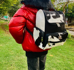 Sac à dos en cuir véritable de qualité supérieure avec fermeture éclair, pour ordinateur portable, voyage, école, grande capacité, unisexe, 20-35L, multifonction, HNBP-0050 - Product Image 4