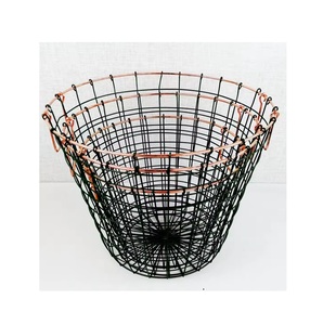 Elegant Look Decorative Storage <b>Basket</b> for Farmhouse and Home Classic Design Acacia <b>Wooden</b> Top Storage <b>Basket</b> - Product Image 2