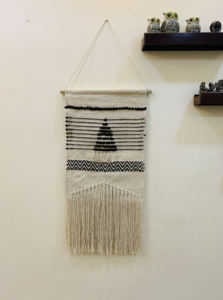 NATURE4U-Colgante de pared tejido para el hogar, decoración artística hecha a mano, geométrica, Bohemia, Beige, con flecos y borlas - Product Image 4